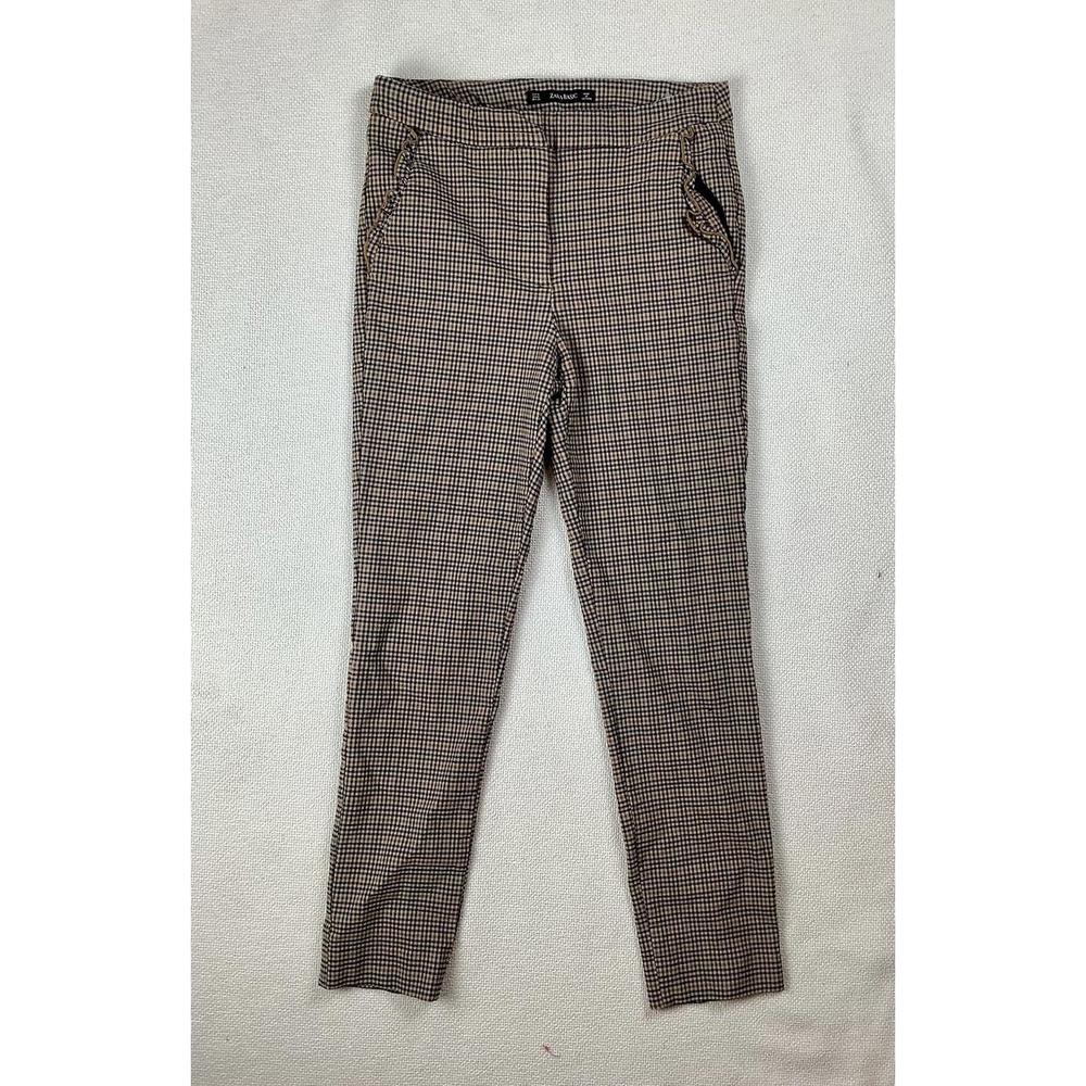 Zara plaid skinny fit trousers size medium